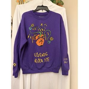 Juice Wrld 999 Legends Never Die Purple Crewneck Long Sleeve Sweatshirt Size M